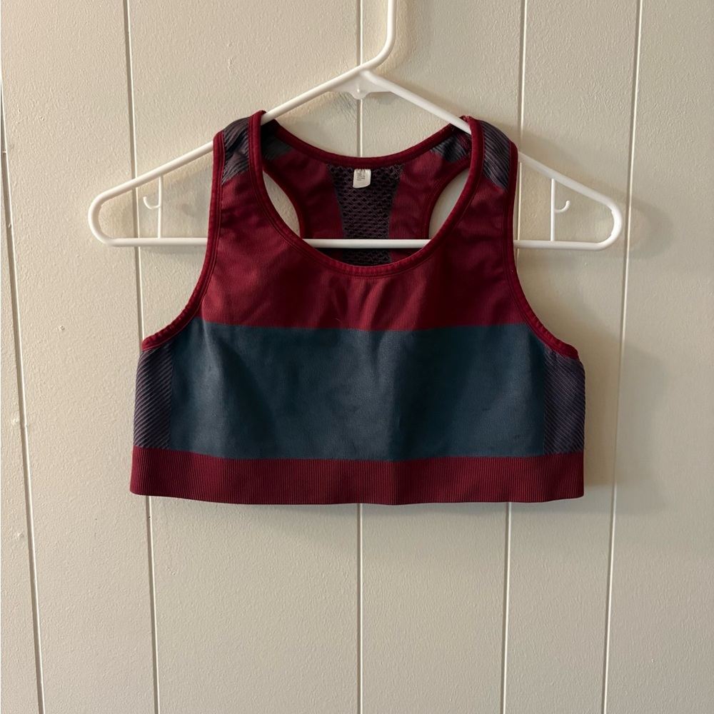 Target Women's Sports Bra - Burgundy red and Dark Gray Measures medium